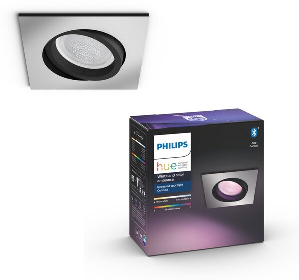 Hue Centura BT SVÍTIDLO PODHLEDOVÉ LED GU10 5,7W 350lm 2000-6500K RGB, hranaté, hliník