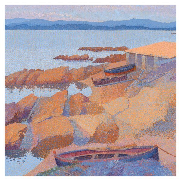 Obraz - Henri Edmond Cross, Calanque des Antibois, reprodukce (30x30 cm)