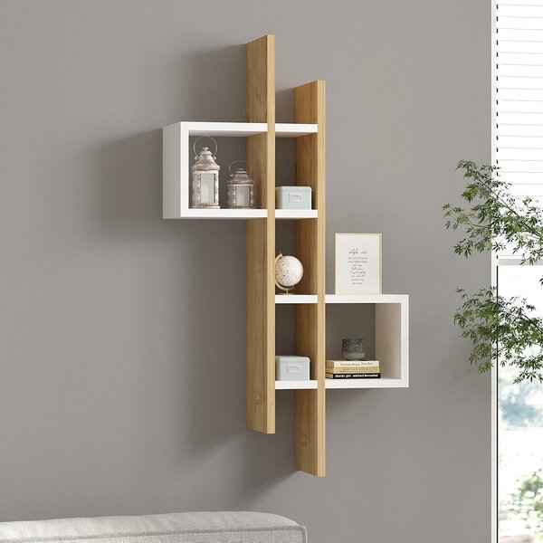 Kalune Design Nástěnná police EMSE dub safírový/bílá