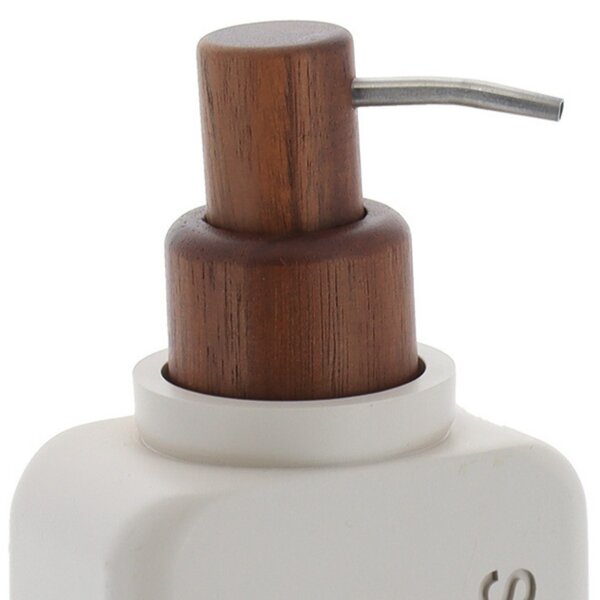 Dávkovač mýdla Salva, béžová/s dřevěnými prvky, 300 ml