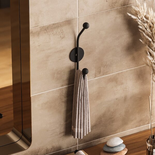 Wallity Nástěnný háček Rhino 24 cm černý