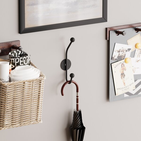 Wallity Nástěnný háček Rhino 24 cm černý