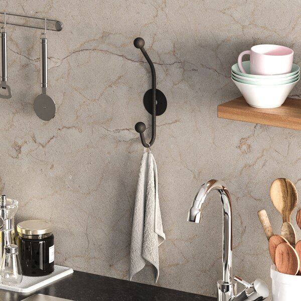 Wallity Nástěnný háček Rhino 24 cm černý