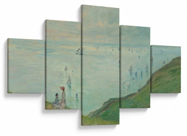 Obraz - Henri Fantin-Latour, Cliffs at Pourville, reprodukce (125x70 cm)