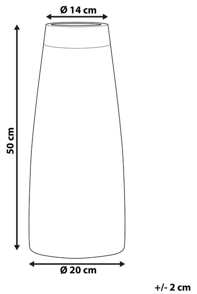 Dekorativní váza CYRENE Keramika 50 cm Tmavě hnědá