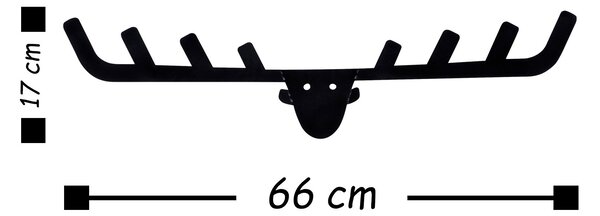 Wallity Nástěnný kovový věšák Antler 66 cm černý