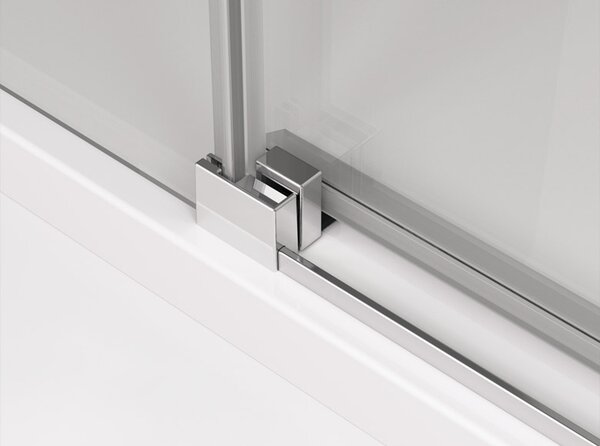 Ronal CADURA CAS2 posuvné sprchové dveře 110 cm Šířka: 1100 mm, Profil: Bílá, Sklo: Hladké čiré