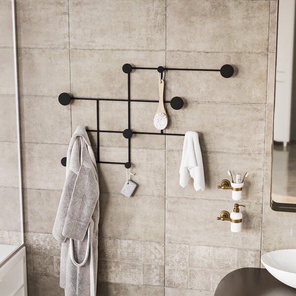 Wallity Nástěnný kovový věšák Fatara 112 cm černý