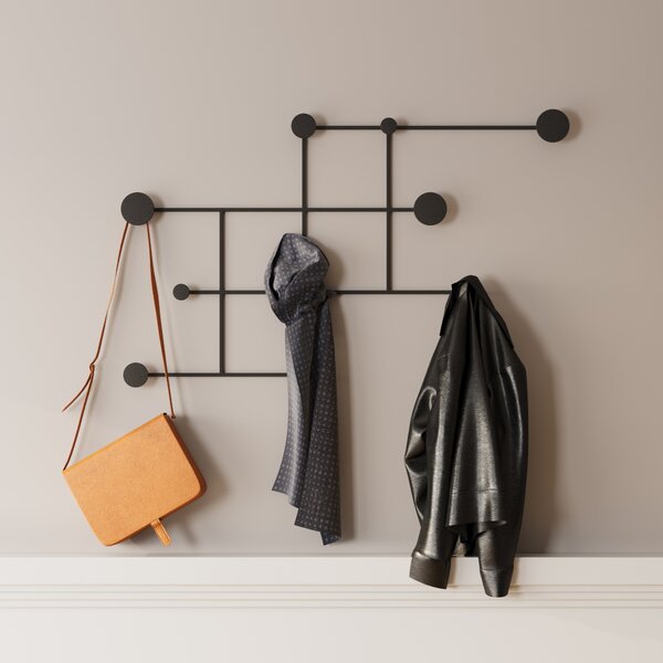 Wallity Nástěnný kovový věšák Fatara 112 cm černý