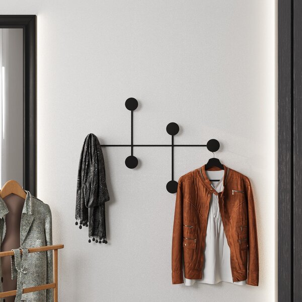 Wallity Nástěnný kovový věšák Dama 82 cm černý