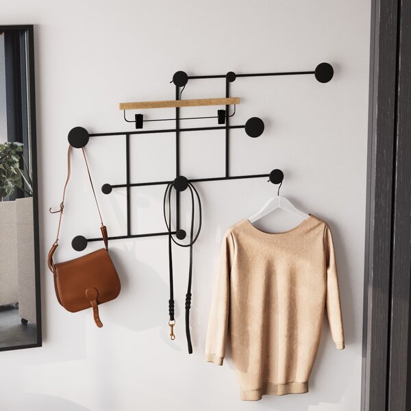 Wallity Nástěnný kovový věšák Fatara 112 cm černý