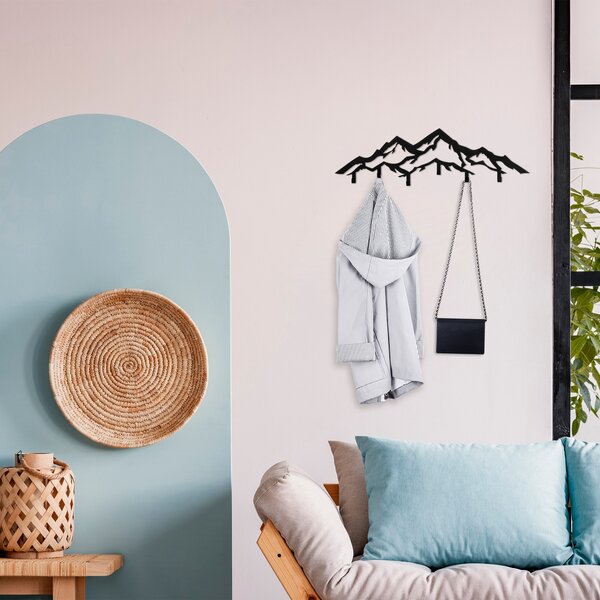Wallity Nástěnný kovový věšák Dag 80 cm černý