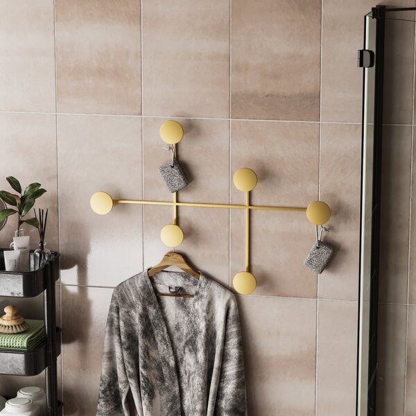 Wallity Nástěnný kovový věšák Dama 82 cm zlatý