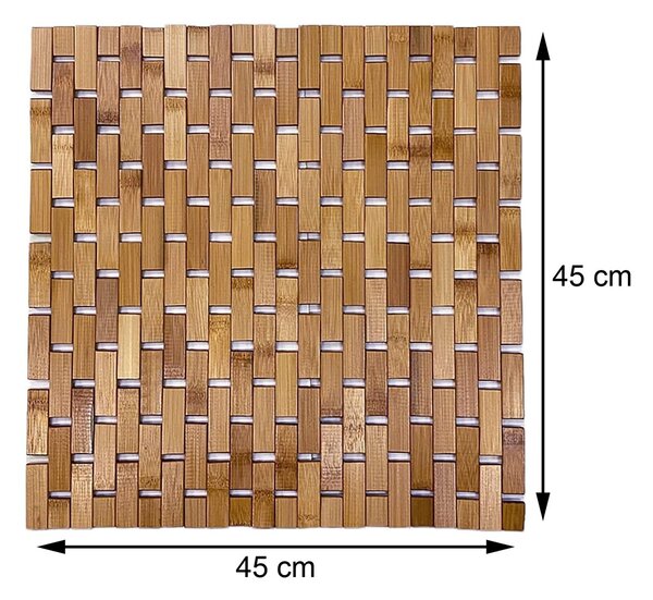 Předložka do koupelny Bambo Duckboard, 45x45 cm, hnědá