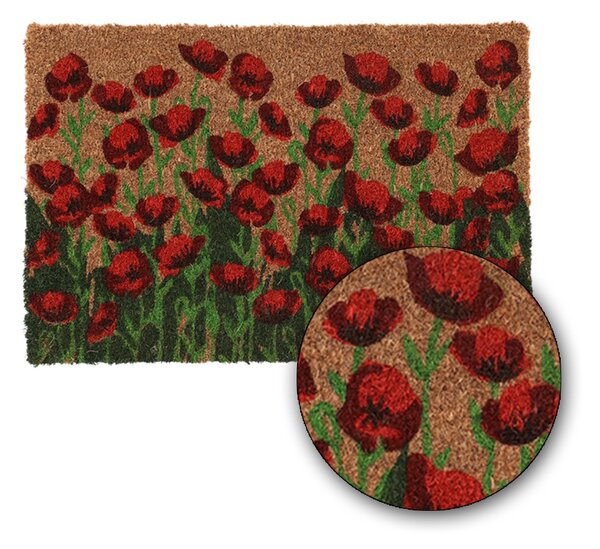Venkovní rohožka Poppies, 60x40 cm