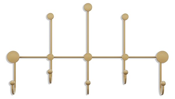 Wallity Nástěnný kovový věšák Iyon 80 cm zlatý