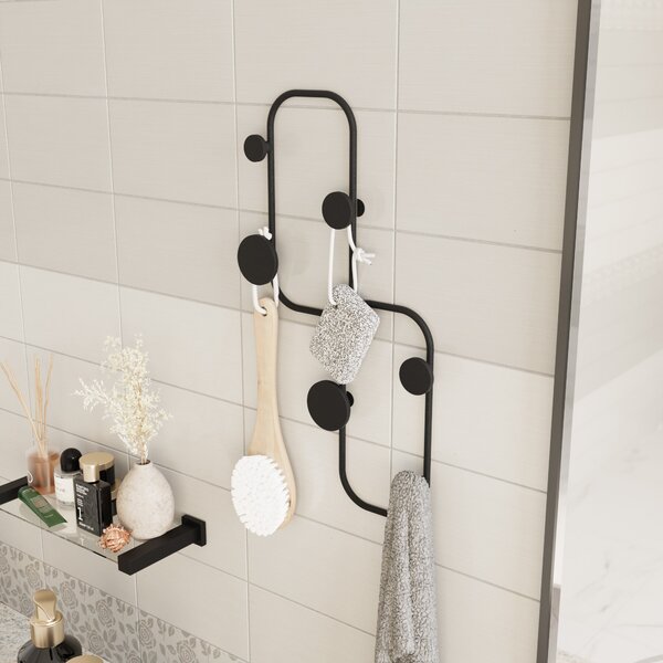 Wallity Nástěnný kovový věšák Ladybug 26 cm černý