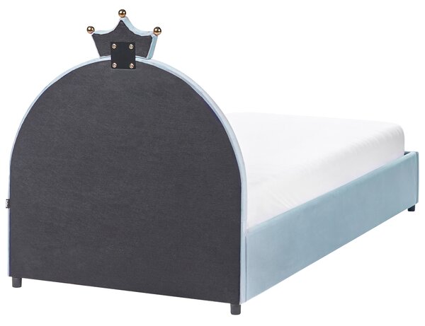 Dětská postel s úložným prostorem GRISETOT Umělý samet Modrá 90 x 200 cm