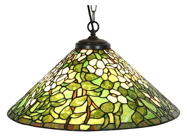 Závěsné zelené svítidlo Tiffany Tremblay - Ø 50x135 cm - Clayre & Eef