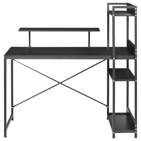 Kancelářský stůl s poznámkovou tabulí BILOXY 120 cm 64 cm s policemi Černá