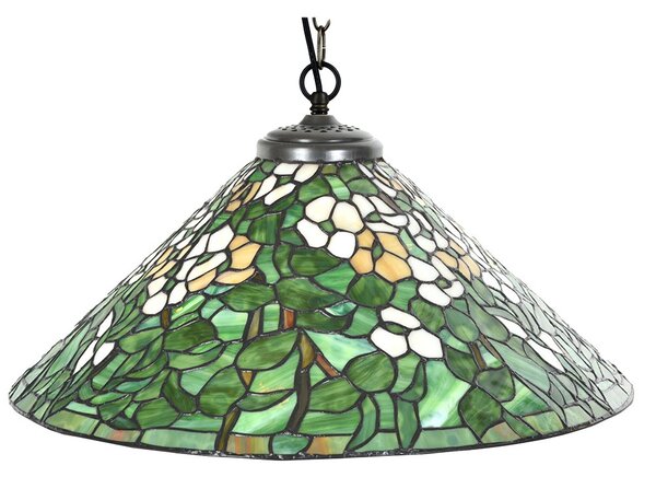 Závěsné zelené svítidlo Tiffany Tremblay - Ø 50x135 cm - Clayre & Eef