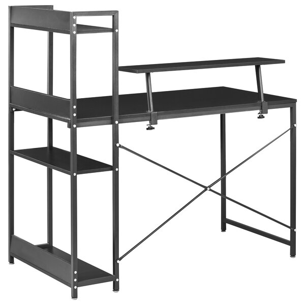 Kancelářský stůl s poznámkovou tabulí BILOXY 120 cm 64 cm s policemi Černá