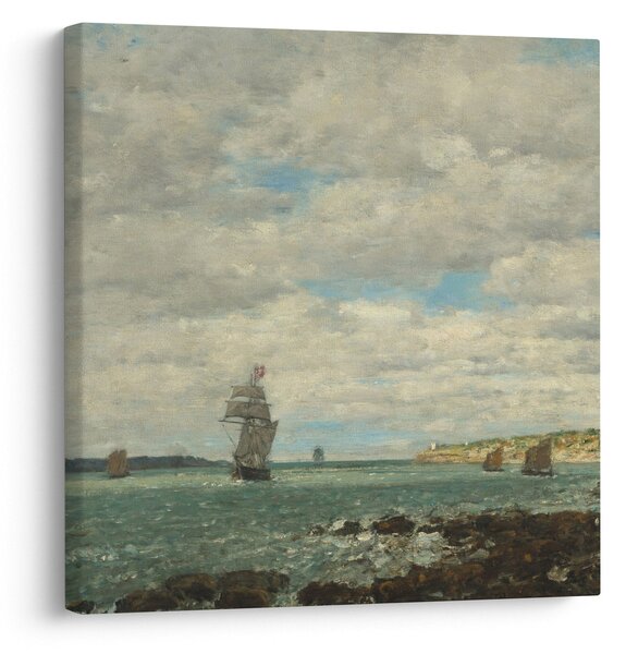 Obraz - Eugène Boudin, Coast of Brittany, reprodukce (30x30 cm)
