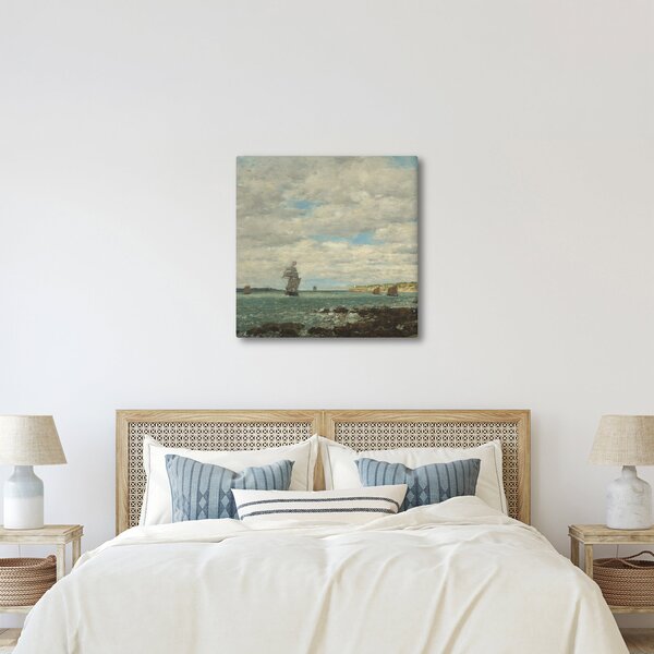 Obraz - Eugène Boudin, Coast of Brittany, reprodukce (30x30 cm)