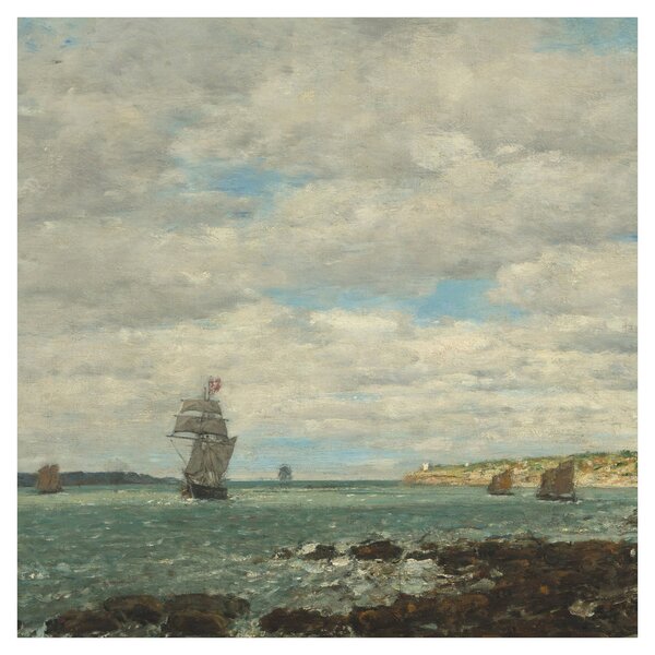 Obraz - Eugène Boudin, Coast of Brittany, reprodukce (30x30 cm)