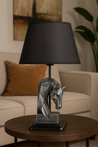 Opviq Stolní lampa Horses černá/stříbrná
