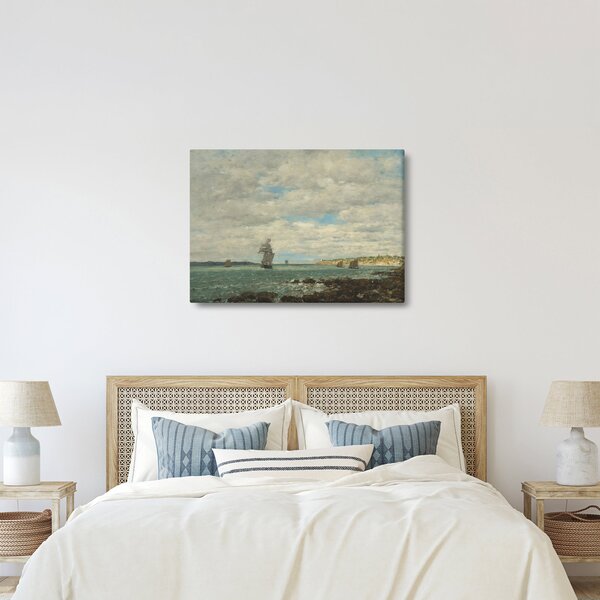 Obraz - Eugène Boudin, Coast of Brittany, reprodukce (70x50 cm)