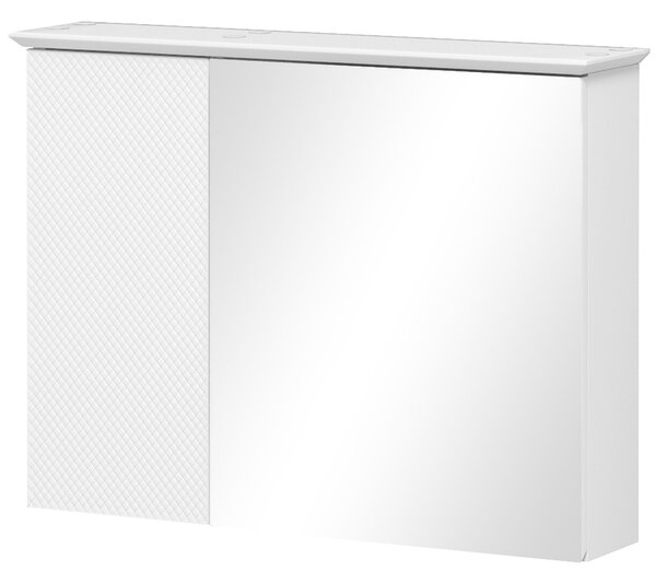 HOMCOM Koupelnová Skříňka se Zrcadlem, Koupelnová Zrcadlová Skříňka s Nastavitelnou Policí, Moderní Koupelnový Nábytek 65x15x49 cm Bílá | Aosom