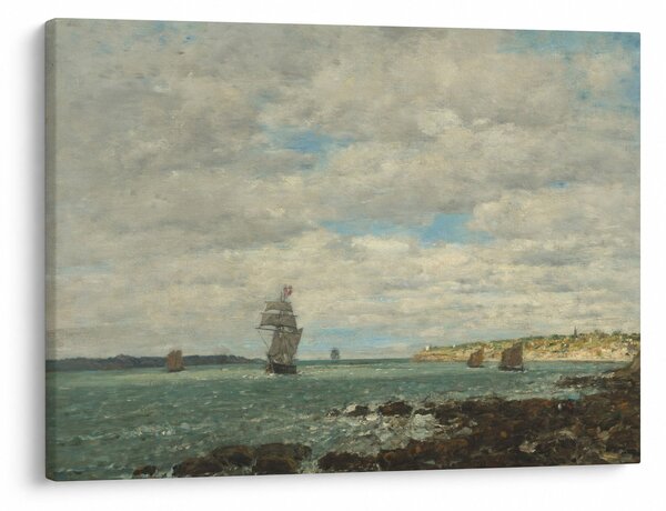 Obraz - Eugène Boudin, Coast of Brittany, reprodukce (70x50 cm)