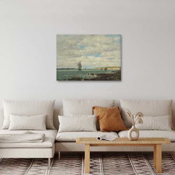 Obraz - Eugène Boudin, Coast of Brittany, reprodukce (70x50 cm)