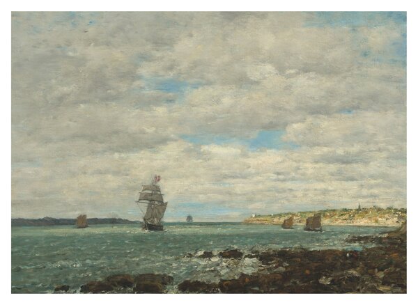 Obraz - Eugène Boudin, Coast of Brittany, reprodukce (70x50 cm)