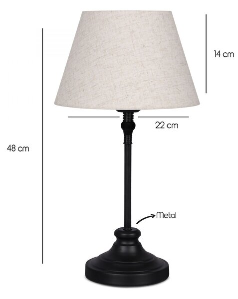 Opviq Stolní lampa Milos černá/krémová