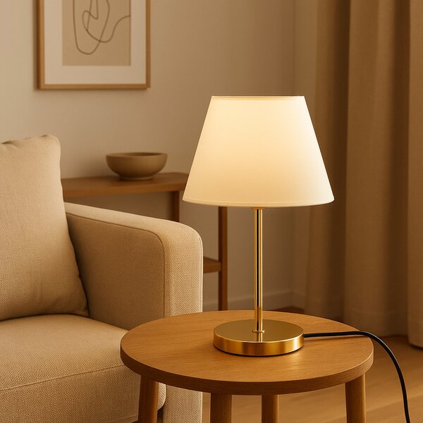 Opviq Stolní lampa Shade II bílá/zlatá