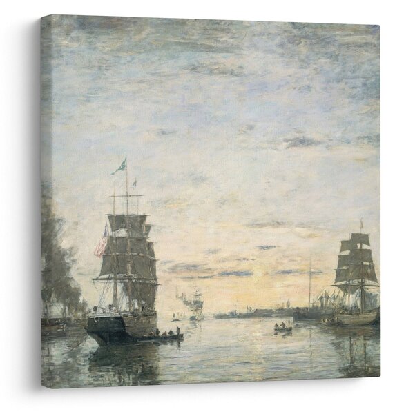Obraz - Eugène Boudin, Entrance to the Harbor, Le Havre, reprodukce (30x30 cm)