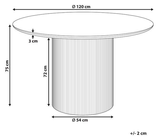 Jídelní stůl NEWELL Světle béžová 120 cm 120 cm