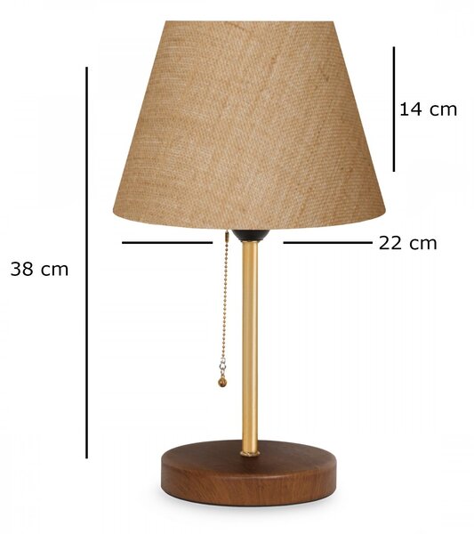 Opviq Stolní lampa Wena krémová/zlatá/hnědá
