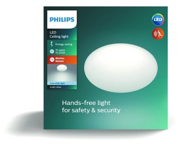 Shan přisazené LED svítidlo se senzorem pohybu1x12W 1250 lm 4000K IP20 26cm, bílé