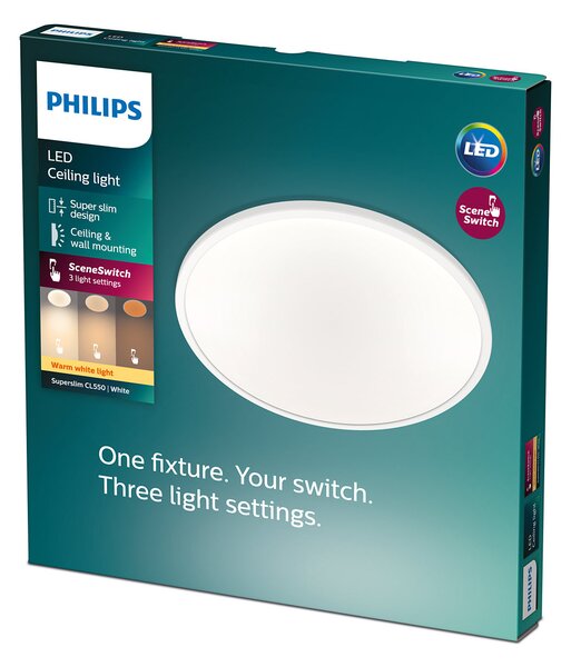 Clear přisazené LED svítidlo 1x15W 1300lm 2700K krokové stmívání IP20 25cm, bílé