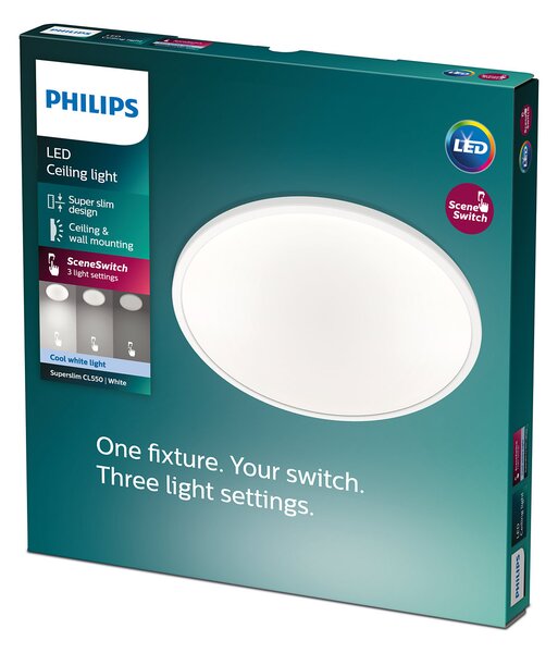 Clear přisazené LED svítidlo 1x15W 1500lm 4000K krokové stmívání IP20 25cm, bílé