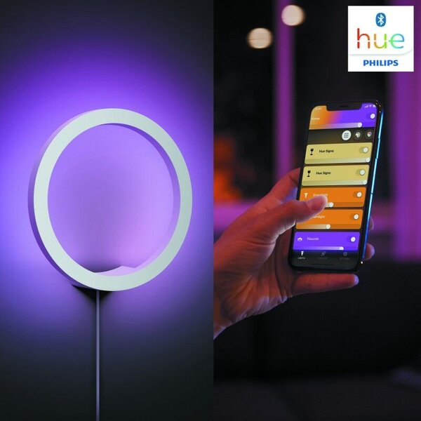 Hue WACA Sana nástěnné LED svítidlo 1x20W 1400lm 2000-6500K RGB IP20 25,5cm bílá