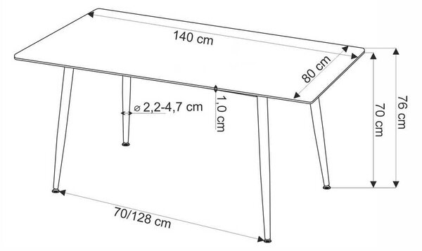 Jídelní stůl Webster 140 cm, mramor / černá