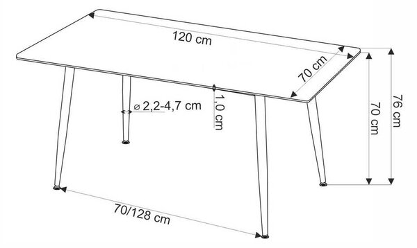 Jídelní stůl Webster 120 cm, mramor / černá