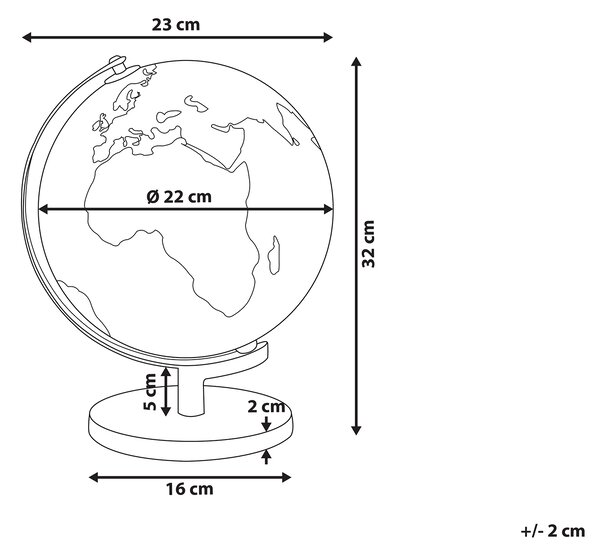 Globus LED MAGELLAN Černá 32 cm