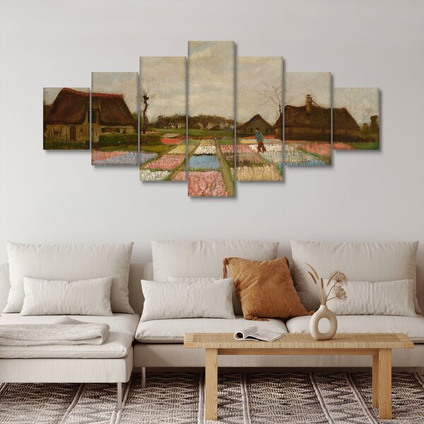 Obraz - Vincent van Gogh, Flower Beds in Holland, reprodukce (210x100 cm)
