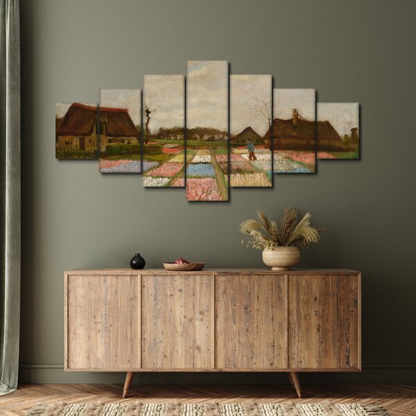 Obraz - Vincent van Gogh, Flower Beds in Holland, reprodukce (210x100 cm)