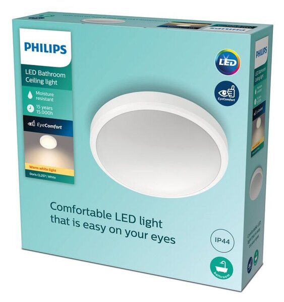 Doris CL257 koupelnové přisazené LED svítidlo 1x17W 1500lm 2700K IP44 31cm, bílé